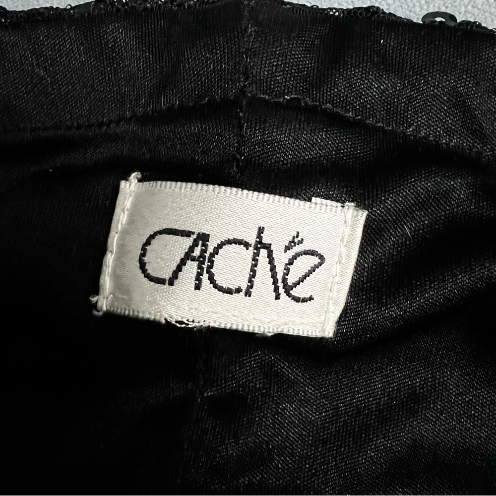 Cache Black Belted Dress With Sequins Size S - image 7